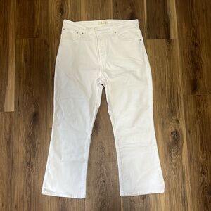 Madewell Cali Demi Boot White Jeans size 33